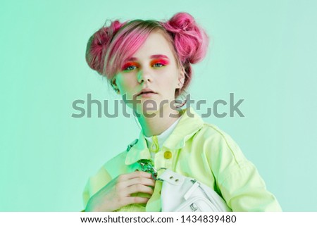 woman with pink hair portrait
