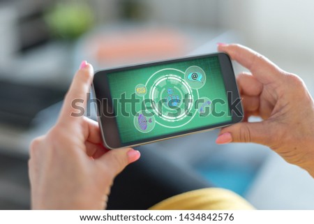 Smartphone screen displaying a social marketing concept