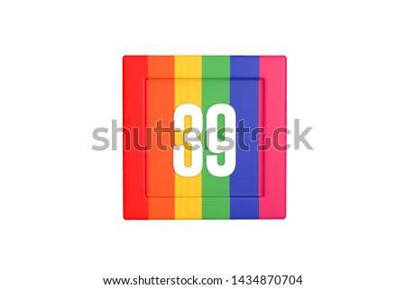 Number 39 with multicolor 3D block isolated on white background, 3d illustration.