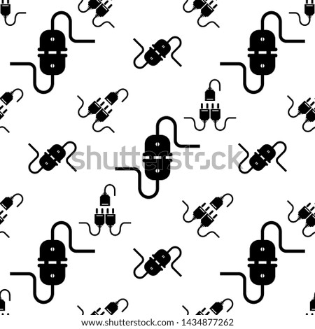 Plug Web Icon Design With Wire Seamless Pattern Vector Art Illustration