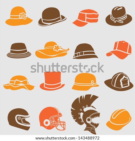 Hat icons set. Vector