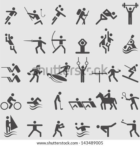 Sport icons set. Vector Royalty-Free Stock Photo #143489005