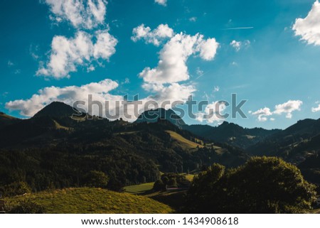 landscape Switzerland mountains sky clouds