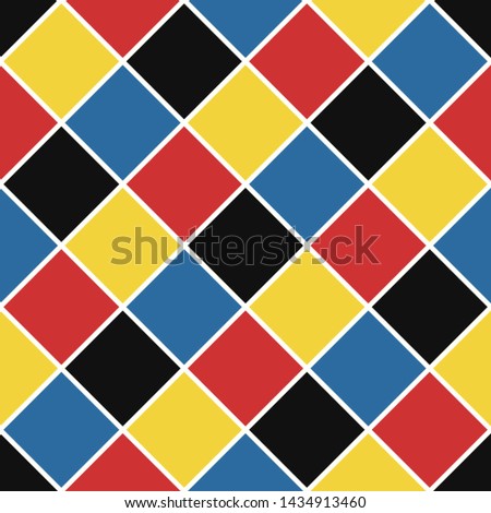 vector modern mondrian art stained glass style seamless pattern