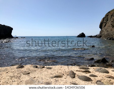 Blue sea Summer beach rocks