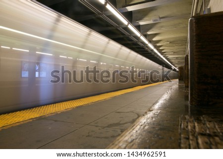 Long exposure photo at subway, new york