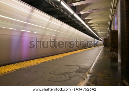 Long exposure photo at subway, new york