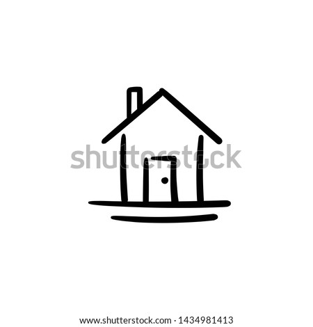 Hand drawn house. Simple vector icon Royalty-Free Stock Photo #1434981413