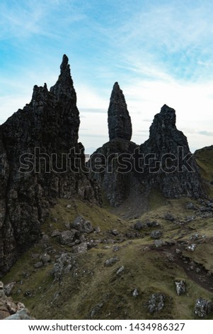 
The Old Man Of Storr on the Isle of Skye with first light hitting the pinnacles