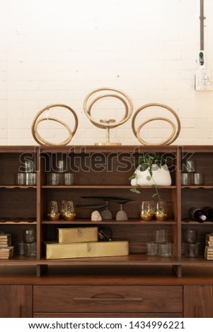 Interior Home Wooden Shelving Display 
