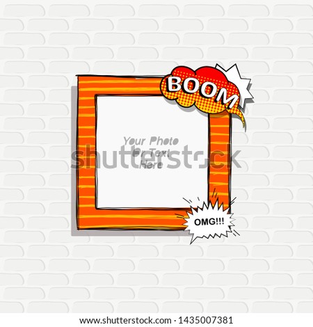 Cartoon Art Styles. Decorative comic vector template frames. Those photo frames you can use for kids picture, funny photos, card and memories. Scrapbook design concept. Insert your picture.