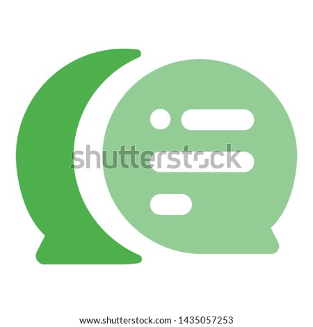 conversation icon part of marketplace Icon in green color and flat vector style 