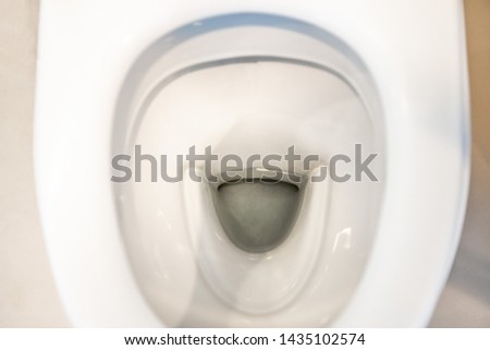 Toilet bowl with nothing inside close up