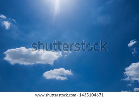 Clouds and blue sky background with copy space