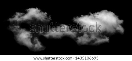 Cloud isolated on black background. Textured Smoke, Brush effect clouds, Abstract white Royalty-Free Stock Photo #1435106693