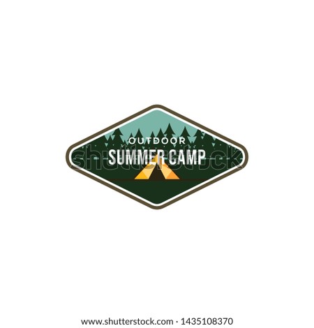 Summer Camp Vintage Logo Stock Vector