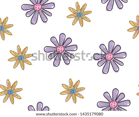 Floral seamless hand drawn style pattern. For fashion fabric and wrapping. illustrator vector.