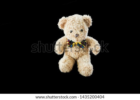 Teddy bear on a separate black background
