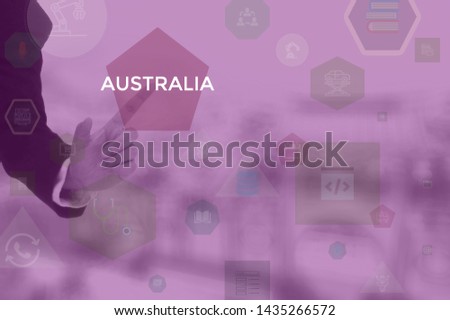 select AUSTRALIA - technology and business concept