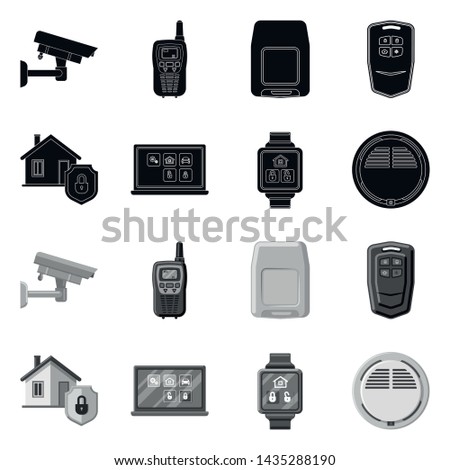 Vector illustration of office and house icon. Set of office and system stock vector illustration.