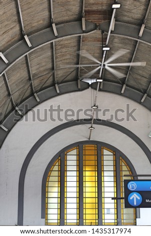 Arched window of the old building