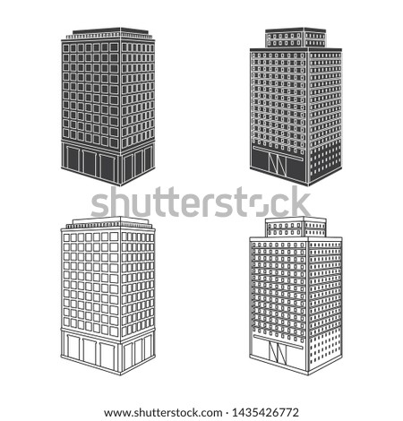 Isolated object of construction and building icon. Set of construction and estate stock vector illustration.