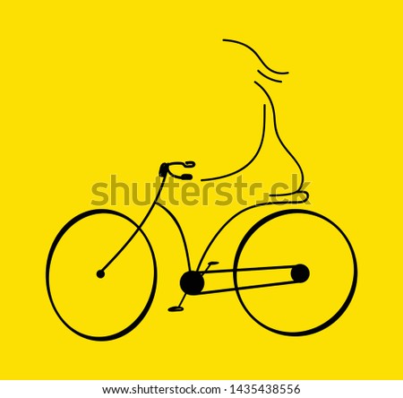 bike silhouette vector in yellow background