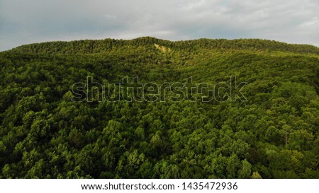 Aerial Landscape View of Caucasus mountains. Aerial view of the forest.