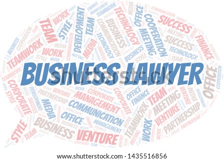 Business Lawyer word cloud. Collage made with text only.
