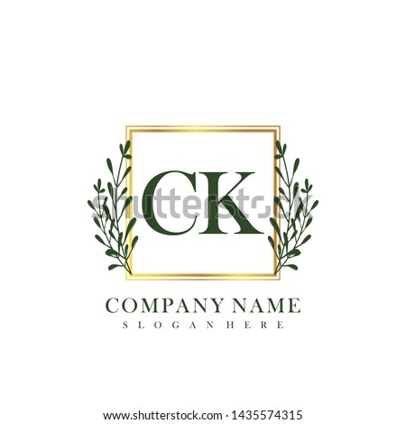 CK Initial beauty floral logo template
