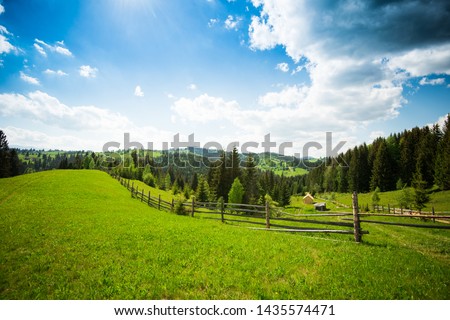Сlear day in a mountain village Royalty-Free Stock Photo #1435574471