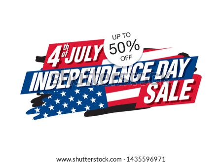 Fourth of July. Independence day sale banner layout design
