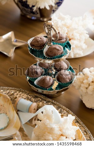 chocolate cupcakes with elegant presentation