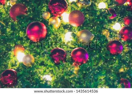 Christmas tree and red ball background