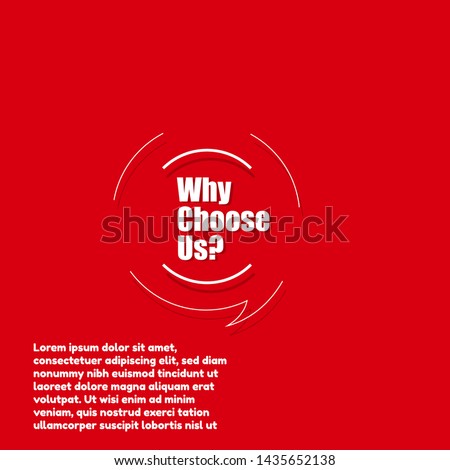 banner with writing note showing Why Choose Us question.red color.Business concept.can be used for choosing our brand. Royalty-Free Stock Photo #1435652138