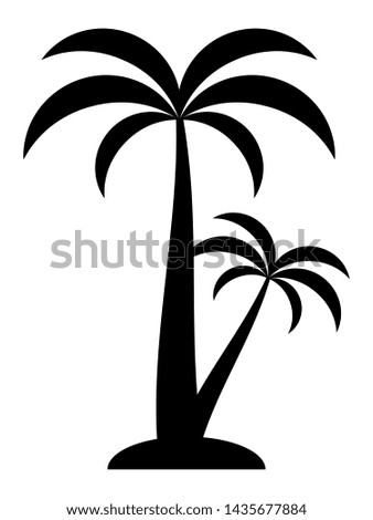 Coconut trees icon. Vector illustration of tropical tree silhouette icon design.