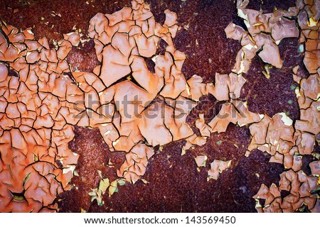 cracked and rusted metal background and texture