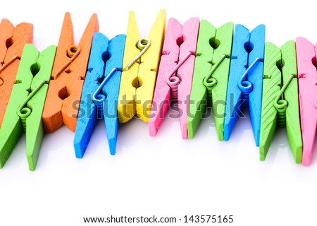 Colorful wooden pin background with copyspace