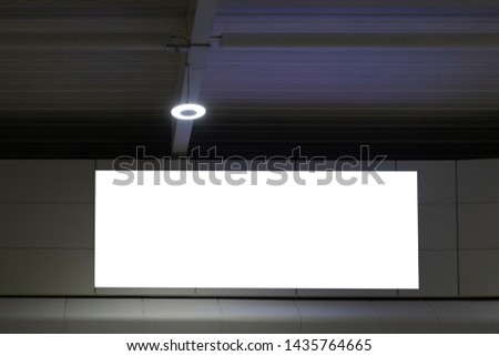 Mock up. Blank billboard, poster frame, advertising on the the wall inside shopping mall