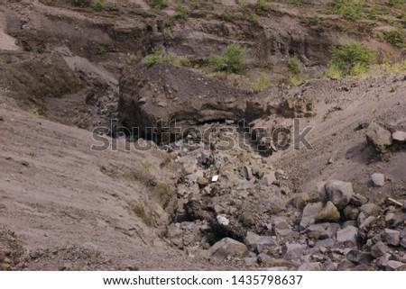 kediri,indonesia. crater kelud and mount kelud in kediri. - image