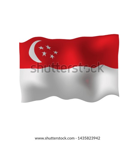 Vector Singapore flag, new design