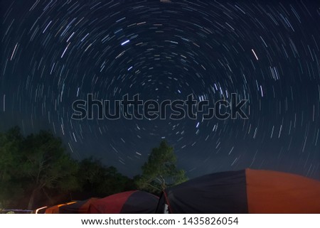Colorful Star Trail with Camping in the Forest, Phu Kradueng National Park