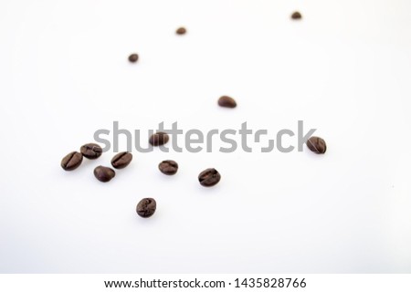 spread coffee bean  on  white background