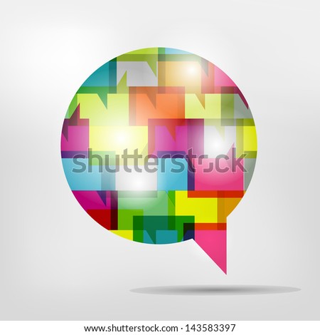 Speech bubble. Colorful glossy communication icon.
