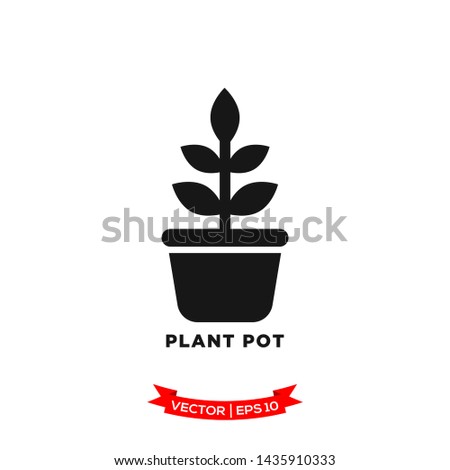 plant pot icon in trendy flat style 