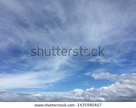 Beautiful blue and white sky wallpaper background