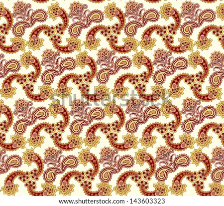 Abstract floral seamless pattern. Oriental asian lightning ornament. Colorful flower background