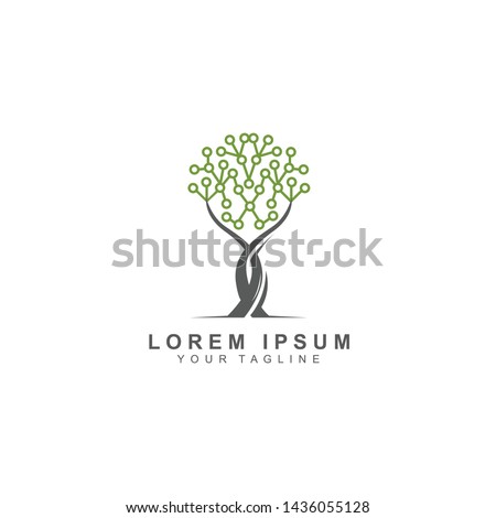 icon tree bonsai logo design vector
