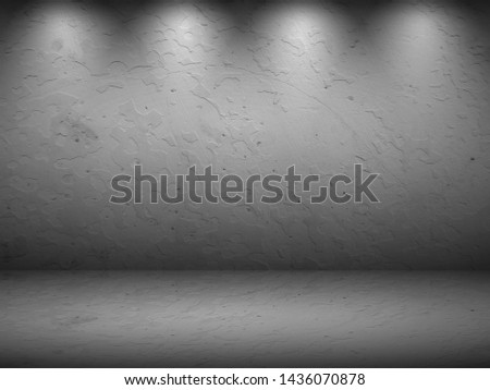 Empty room with dark color. Texture dark floor with old wall. Gray and black background. Studio background with concrete wall. Elegant and beautiful studio background.