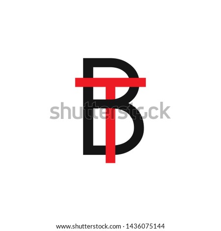 letter tb linked geometric line logo vector